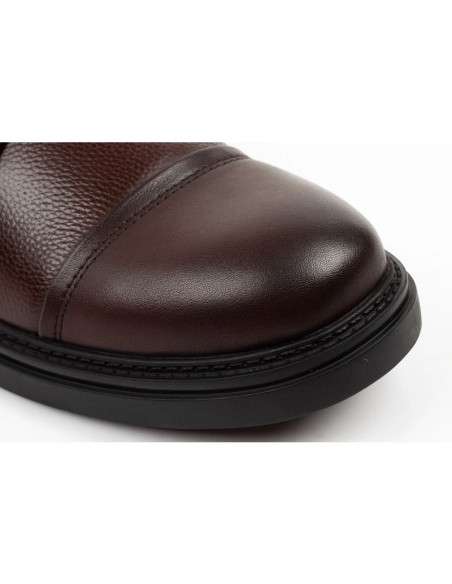 Lee cooper buty męskie eleganckie skórzane brązowe trzewiki ocieplane