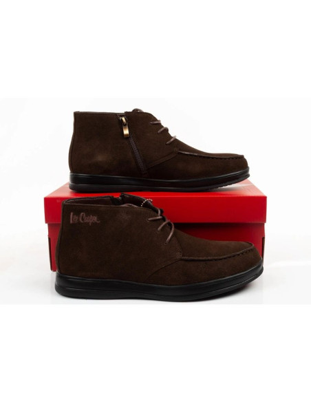 Lee cooper buty męskie eleganckie skórzane brązowe trzewiki na zamek
