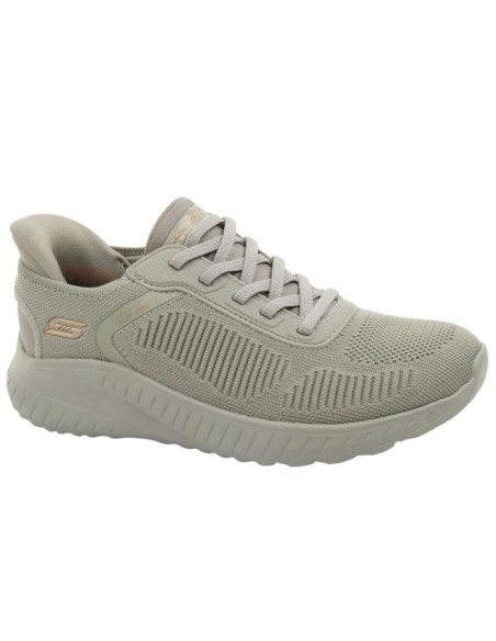 Skechers buty sportowe damskie bobs squad wsuwane slip-ins oliwkowe