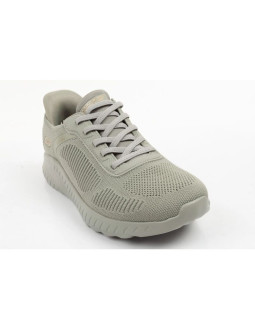 Skechers buty sportowe damskie bobs squad wsuwane slip-ins oliwkowe 2