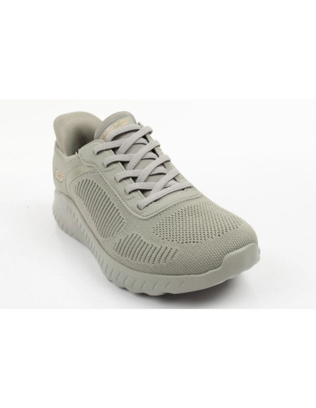 Skechers buty sportowe damskie bobs squad wsuwane slip-ins oliwkowe