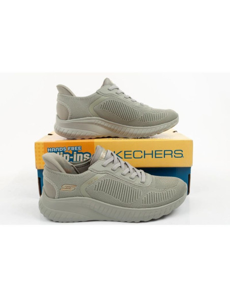 Skechers buty sportowe damskie bobs squad wsuwane slip-ins oliwkowe