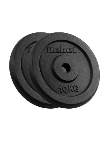 Zestaw obciążeń żeliwnych 2x10kg, otwór 31mm, talerz klasyczny, rebel active