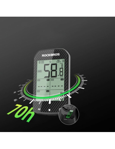 Licznik rowerowy rockbros m1pro bluetooth gps ipx6 - czarny