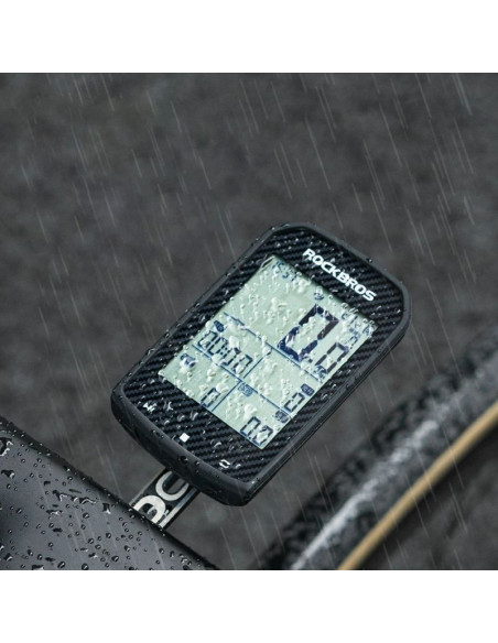 Licznik rowerowy rockbros m1pro bluetooth gps ipx6 - czarny