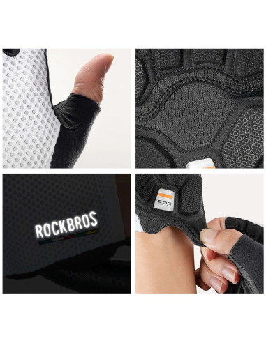 Rękawiczki rowerowe rockbros tls004 road to sky krótkie amortyzujące s - białe