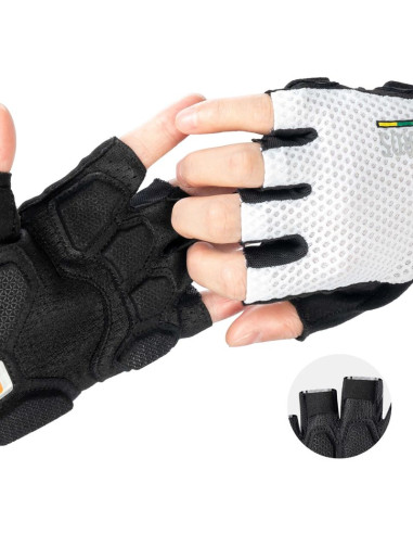 Rękawiczki rowerowe rockbros tls004 road to sky krótkie amortyzujące m - białe