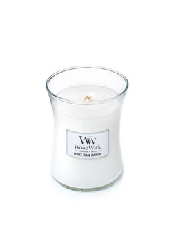 Świeca średnia white tea & jasmine woodwick