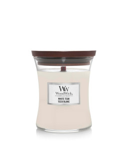 Świeca średnia white teak woodwick