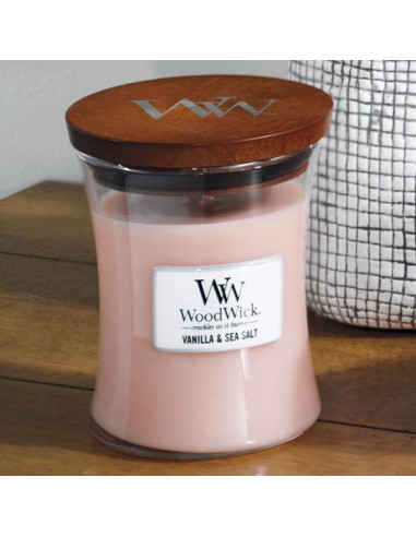 Świeca średnia vanilla & sea salt woodwick