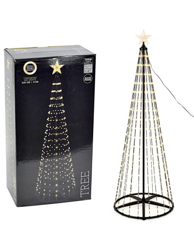 Choinka dekoracyjna 550led super ciepły biały 300cm black