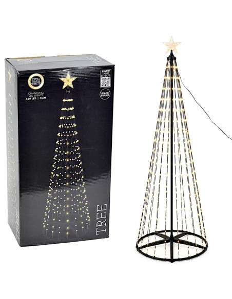 Choinka dekoracyjna 550led super ciepły biały 300cm black