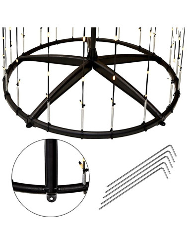 Choinka dekoracyjna 550led super ciepły biały 300cm black
