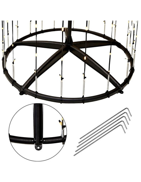 Choinka dekoracyjna 550led super ciepły biały 300cm black