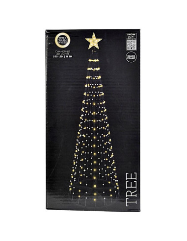 Choinka dekoracyjna 550led super ciepły biały 300cm black