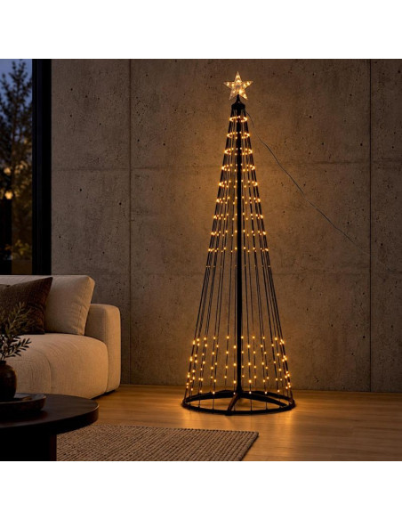 Choinka dekoracyjna 550led super ciepły biały 300cm black
