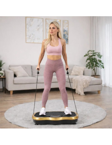 Extralink moonwalk spinmove złoty | platofrma wibracyjna do ćwiczeń fitness | 200w