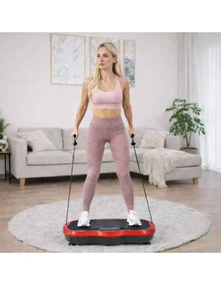 Extralink moonwalk spin move platofrma wibracyjna do cwiczen fitness 200w czerwona