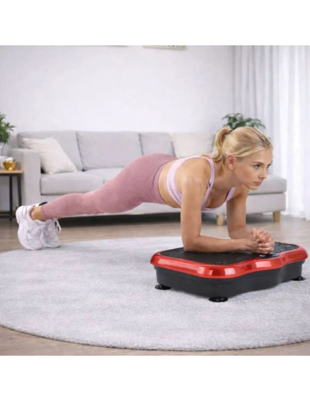 Extralink moonwalk spin move platofrma wibracyjna do cwiczen fitness 200w czerwona