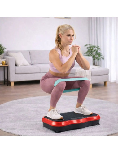 Extralink moonwalk spin move platofrma wibracyjna do cwiczen fitness 200w czerwona