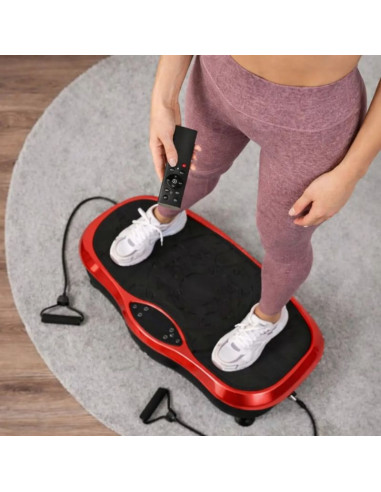 Extralink moonwalk spin move platofrma wibracyjna do cwiczen fitness 200w czerwona