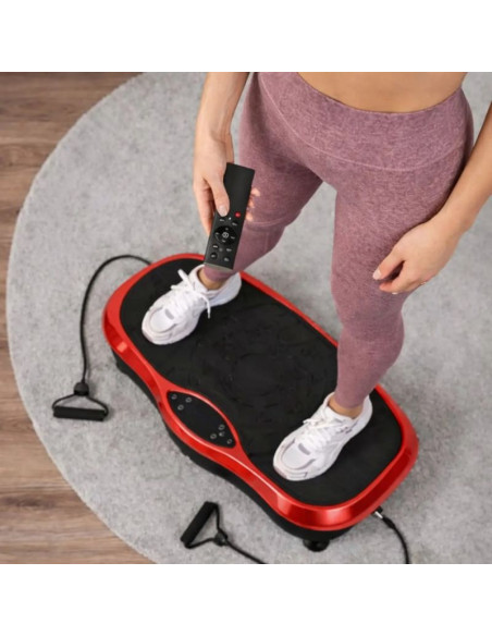 Extralink moonwalk spin move platofrma wibracyjna do cwiczen fitness 200w czerwona