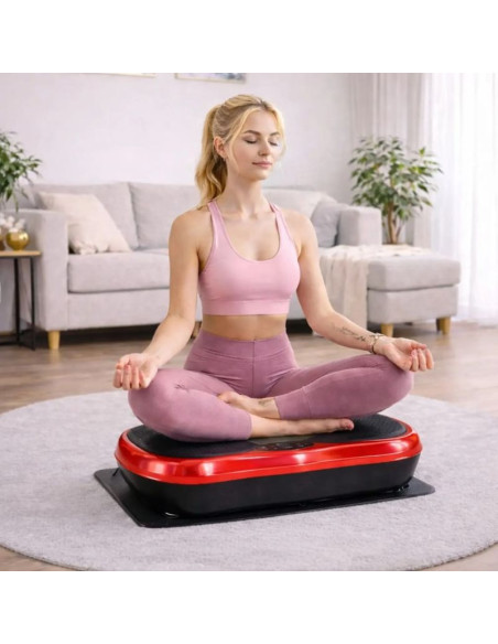 Extralink moonwalk spin move platofrma wibracyjna do cwiczen fitness 200w czerwona