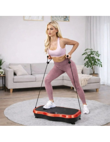 Extralink moonwalk spin move platofrma wibracyjna do cwiczen fitness 200w czerwona