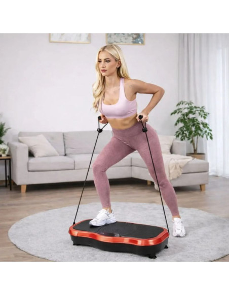 Extralink moonwalk spin move platofrma wibracyjna do cwiczen fitness 200w czerwona