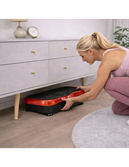 Extralink moonwalk spin move platofrma wibracyjna do cwiczen fitness 200w czerwona