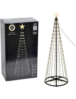 Choinka dekoracyjna 370led super ciepły biały 210cm black