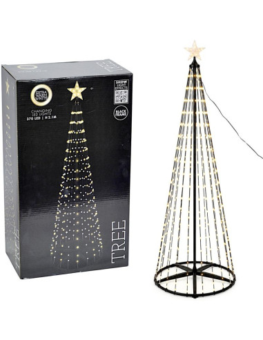 Choinka dekoracyjna 370led super ciepły biały 210cm black
