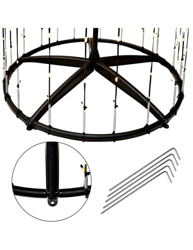Choinka dekoracyjna 370led super ciepły biały 210cm black