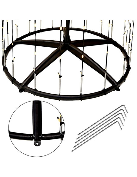 Choinka dekoracyjna 370led super ciepły biały 210cm black