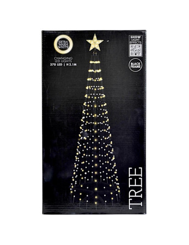 Choinka dekoracyjna 370led super ciepły biały 210cm black