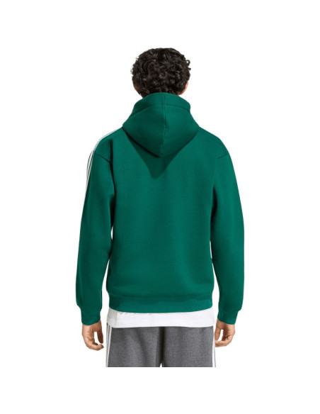 Bluza męska adidas essentials 3-stripes fleece full-zip hoodie zielona kz1412