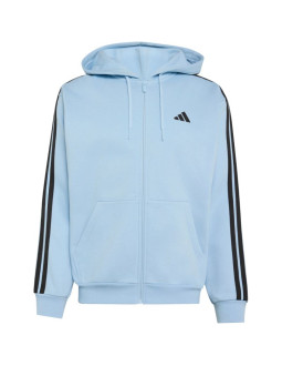 Bluza męska adidas essentials 3-stripes fleece full-zip hoodie błękitna ky4143 2