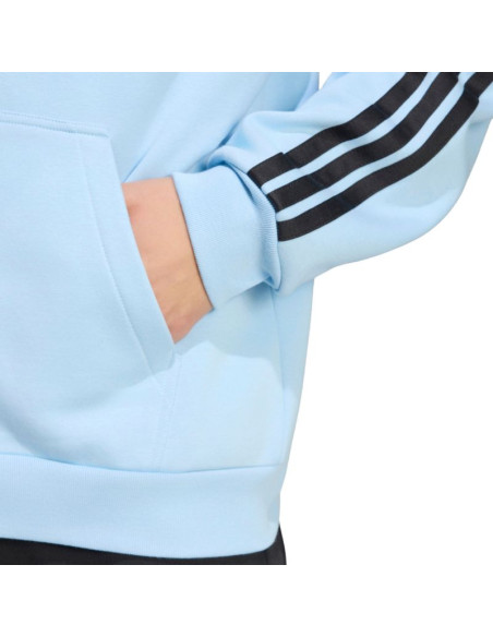 Bluza męska adidas essentials 3-stripes fleece full-zip hoodie błękitna ky4143