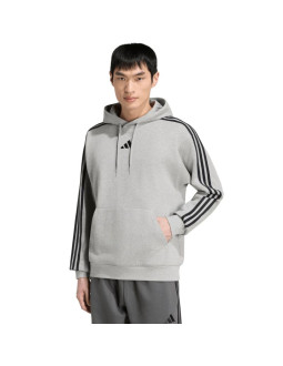 Bluza męska adidas essentials 3-stripes french terry hoodie szara ky4202