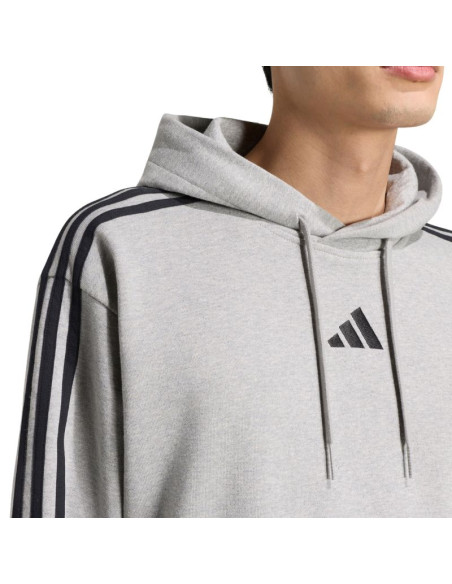 Bluza męska adidas essentials 3-stripes french terry hoodie szara ky4202