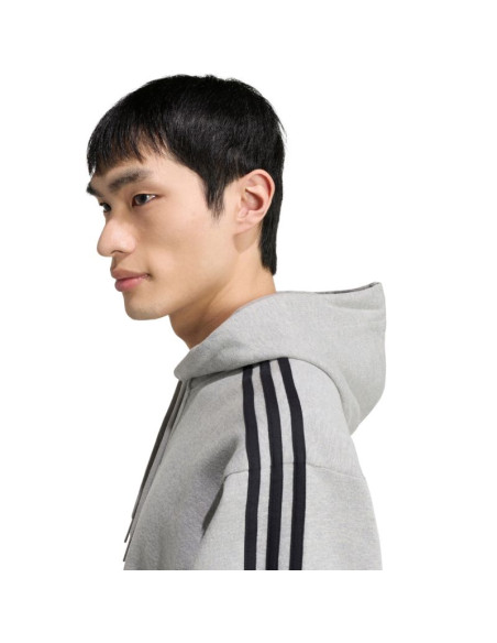 Bluza męska adidas essentials 3-stripes french terry hoodie szara ky4202