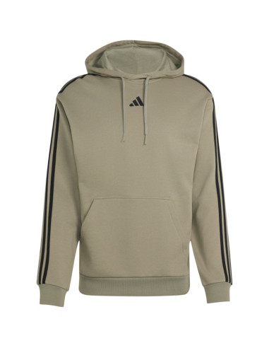 Bluza męska adidas essentials 3-stripes french terry hoodie oliwkowa ky4204