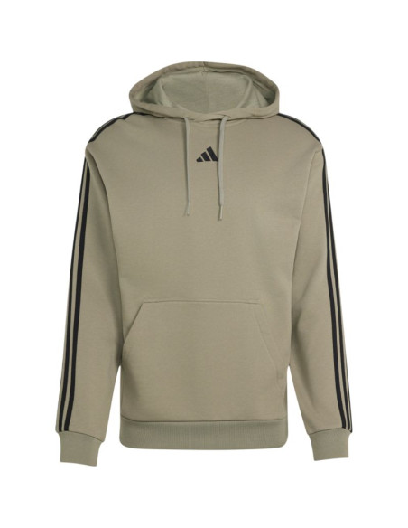 Bluza męska adidas essentials 3-stripes french terry hoodie oliwkowa ky4204