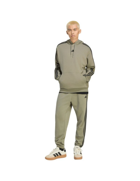 Bluza męska adidas essentials 3-stripes french terry hoodie oliwkowa ky4204