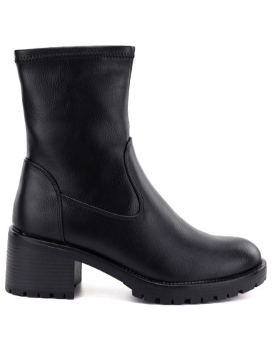 Botki damskie na obcasie czarne potocki sz12835