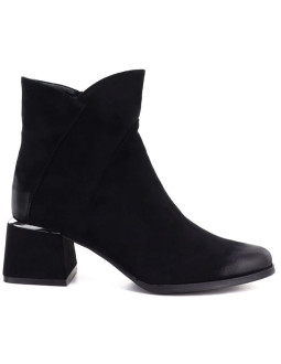 Botki damskie na obcasie zamszowe czarne potocki sz12875 2