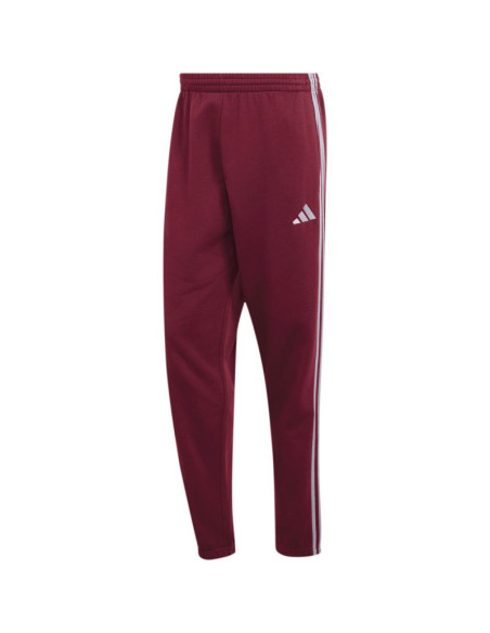 Spodnie męskie adidas essentials 3-stripes fleece tapered cuffed bordowe ky4134