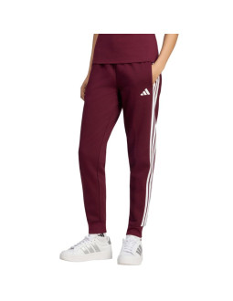 Spodnie damskie adidas essentials 3-stripes fleece slim bordowe kf8321