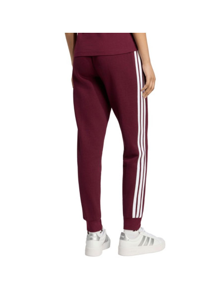 Spodnie damskie adidas essentials 3-stripes fleece slim bordowe kf8321