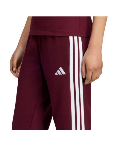 Spodnie damskie adidas essentials 3-stripes fleece slim bordowe kf8321